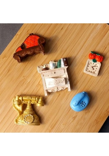 Uretti - Pınar 2572 - 9186 El Yapımı 5'li Tematik Minyatür Eşyalar Magnet 5