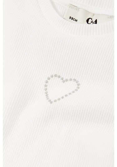 Önü Taşlı Tüllü Kız Çocuk Elbise Beyaz