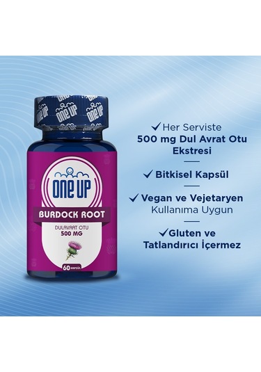 One Up Burdock Root Dulavrat Otu 500 MG 60 Kapsül