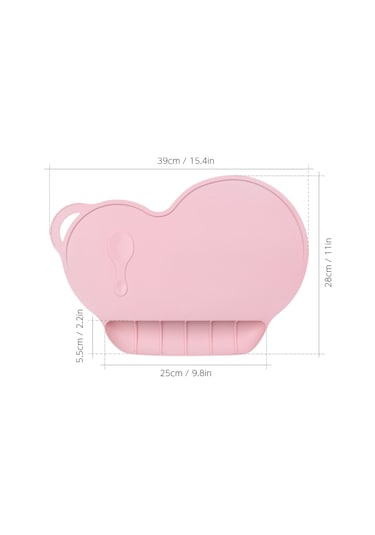 Dianziye Bebekler İçin Gıda Tutan, Yemek Masası Tutucu, Yemek Matı, Anti Kayma Silikon Mat, Pembe Çok Renkli