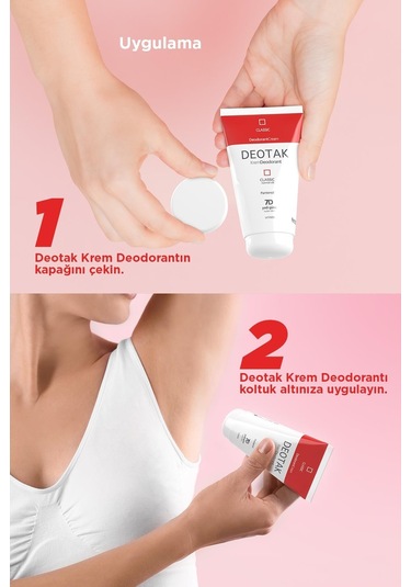 Deotak Classic Koruma 7 Güne Kadar Etkili Hassas Ciltler İçin Kadın - Erkek Kullanım Krem Deodorant 35 ML