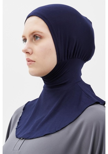 Kadın Tesettür Pratik Boyunluklu Hijab - Sporcu Bone Lacivert