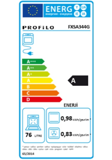 Profilo FXSA344G 76 LT Buhar Destekli Ankastre Fırın