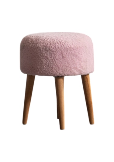 Panda Yuvarlak 4 Ayaklı Çok Amaçlı Puf Pembe Pembe