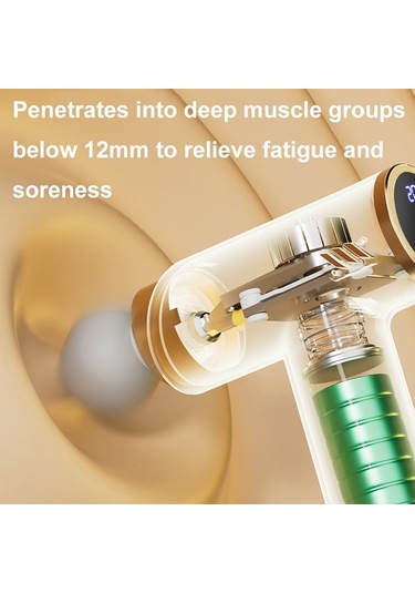 Sones Lcd Değişken Frekanslı Sessiz Fasya Tabancası Yüksek Frekanslı Titreşimli Kas Gevşeme Masaj Aleti Haki