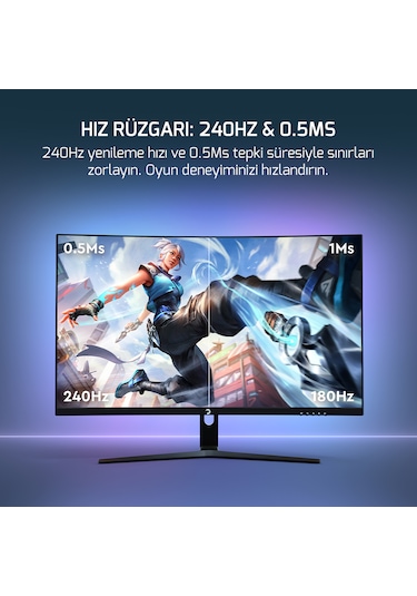 Gamepower Vivid V60 27" Curved 240hz 0.5ms Va Gaming Monitör