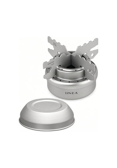 Reedark Lixada Titan Alkollü Ocak + Ayak + Sönümleme Kapağı - Ultra Hafif, Taşınabilir, Kamp Ve Piknik İçin Gümüş