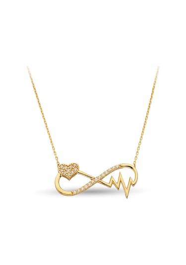 Sonsuzluk Kalp Atışı Altın Kolye