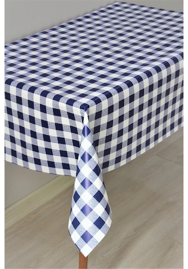 Elyaf Astarlı Silinebilir Muşamba Masa Örtüsü Pötikare - 107-3 Lacivert