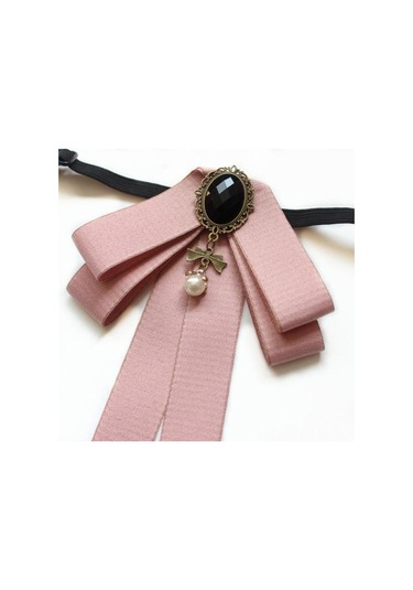 Homyl Şerit Papyon Broş Boyun Kravat Kokteyller Parti Mezuniyet Pembe