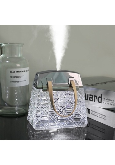 Createtech Şarj Edilebilir Mavi Masaüstü Küçük Kristal Nemlendirici Ve Aroma Aydınlatma Çantası, Ortam Aydınlatma Mm