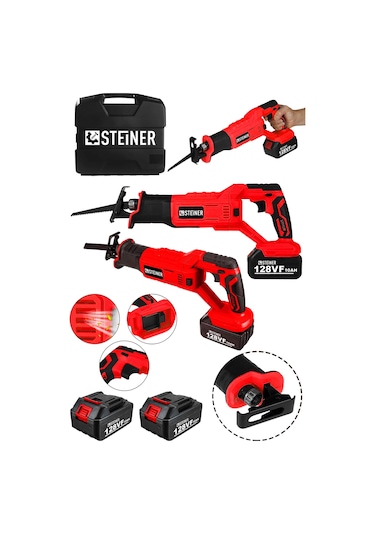 Steiner 128 Vf 10 Ah Kömürsüz Motor Akülü Tilki Kuyruğu Kırmızı