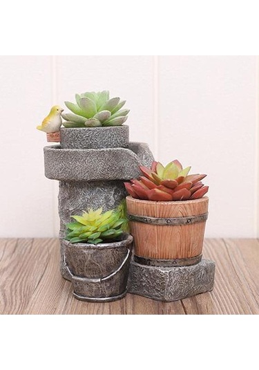 Pazly Ve Taşı Suntek Saksı Reçine Pot Kuş Şık Ev Etli Değirmen Ot