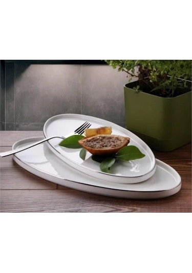 Gönül Gnl3257 Porselen Silver Kayık Tabak 2 Li