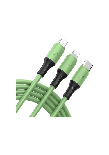 Mars 1.2 Metre 3 Uçlu (Micro,Type-C,İphone Uyumlu) Şarj Kablosu