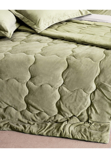 Madame Coco Kaira Çift Kişilik Comforter Set - Haki Çok Renkli