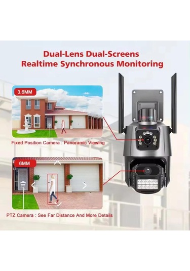 Laxsam Yeni Dış Mekan Ip Kamera Çift Lens Wifi Güvenlik Kamerası