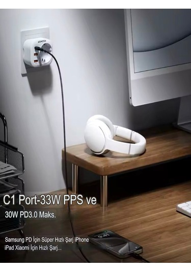 Ac-115 2500w 3.4a 2usb 1type-c 1soket Akım Korumalı Şarj Adaptörü