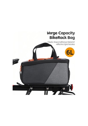 Jeemson Bisiklet Arka Çanta - 6l Büyük Kapasiteli, Dayanıklı Polyester, Kolay Erişimli Bisiklet Gezi Çantası Siyah