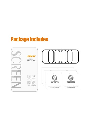 Garmin Venu X1 İçin 5 Adet Enkay 3d Tam Kapsama Yumuşak Pc Kenar Pmma Hd Ekran Koruyucu Film