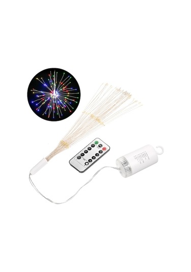 150 Led Fenerli Makyajlı Atış Işığı, 8 Işık Modu Ve Parlaklık Ayarı, Ip65 Su Geçirmez, Pili İle Çalışır, Dış Mekan Bahçe Noel Dekorasyonu Tek Adet Çok Renkli Çok Renkli