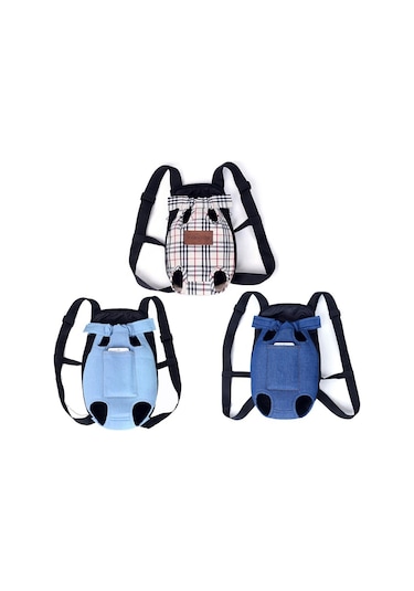 Cbtx Dışarı Çıkan Köpek Göğüs Üzerinde Katlanabilir Sırt Çantası Evcil Hayvan Taşıma Çantası, Renk: Mavi Denim Four Seasons S
