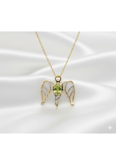 Ariş Şifa Meleği Peridot Altın Kolye
