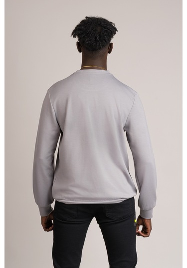 Fbi Slimfit Modal Kumaş Baharlık Sıfır Yaka Likralı Sweatshirt Gri