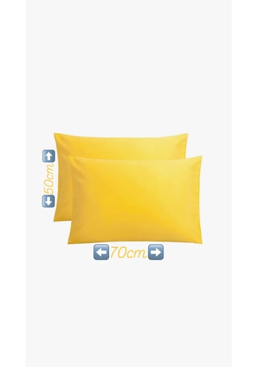 50x70cm 2adet %100 Cotton Yastık Kılıfı Sarı