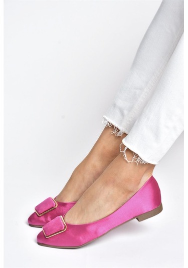 Fox Shoes P726776304 Fuşya Saten Kumaş Kadın Babet Fuşya-kumaş Fuşya