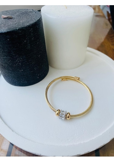 Mor Takı Taşlı Bileklik Altın - Gold