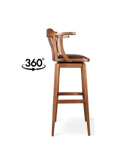 Arven Döner Ahşap Bar Sandalyesi Ceviz