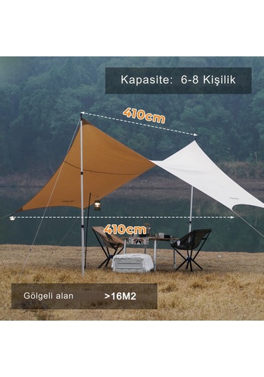 Kingcammp Albano 5 Glamping Tarp Upf50+ I 410x410 Khaki Multi Çok Renkli