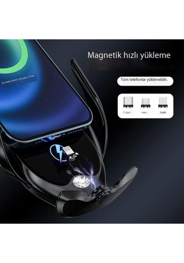 Muduan Cep Telefonu Tutucusu Kablosuz Şarj Evrensel Araç Navigasyonu Cep Telefonu Tutucusu Araba Özel Kırmızı - Siyah Yok Havalandırma Z8nwjd