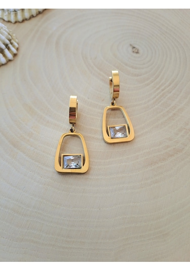 Dali Shop Sallantılı Zirkon Taşlı Çelik Küpe