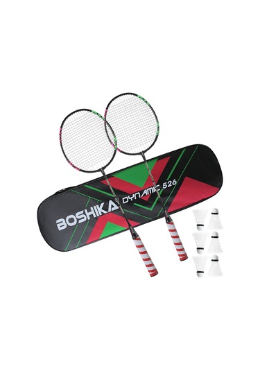 Geeksen Eğitim Ve Pratik İçin Demir Çelik Badminton Raketi Seti 2 Adet + 6 Top + Taşıma Çantası Kırmızı/mavi