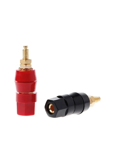 4mm Banana Soket Terminal Çifti Kırmızı Siyah Hexagon Konnektör