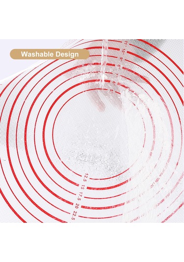 Honmex Siyah Silikon Hamur Hazırlama Matı, Ölçü İçerir, 50x40cm, Fırın Ve Barbekü İçin Yeniden Kullanılabilir Siyah