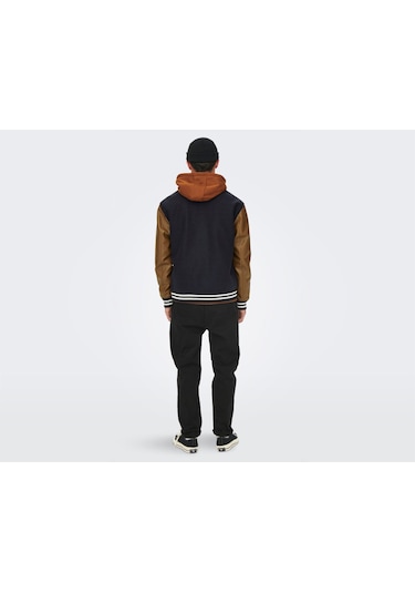 Only Onsjay Varsity Jacket Otw Erkek Günlük Ceket 22022572-Dark-N(554814457)