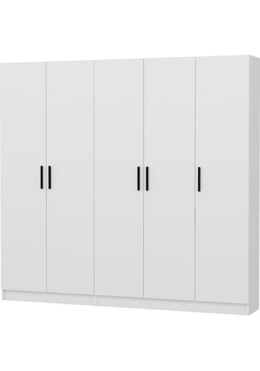 Minar Kale 210 Cm 5 Kapaklı 3b Raf Portmanto Beyaz