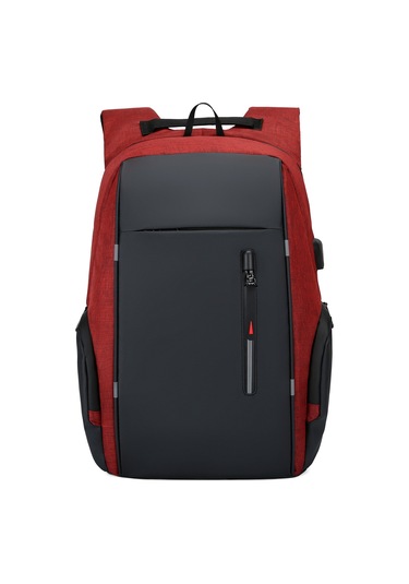 Laptop Sırt Çantası Kadın Erkek Omuz Çantası Kolej Kırmızı Kızıl Kırmızı