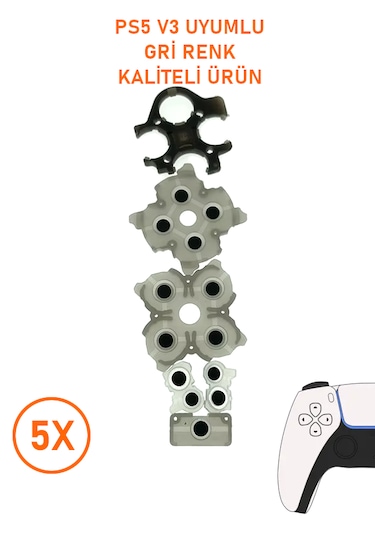 5 Takım Ps5 V3 Bdm 030 Kol Uyumlu İç Lastik Takımı Gri Renk