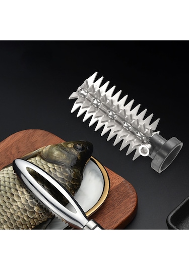 Balık Pullarını Temizleyici Aksesuarları Elektrikli Pul Temizleyici Dayanıklı C Gümüş