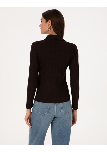 Pierre Cardin Kadın Kahverengi Bluz Örme 50309153-vr029 Kahverengi