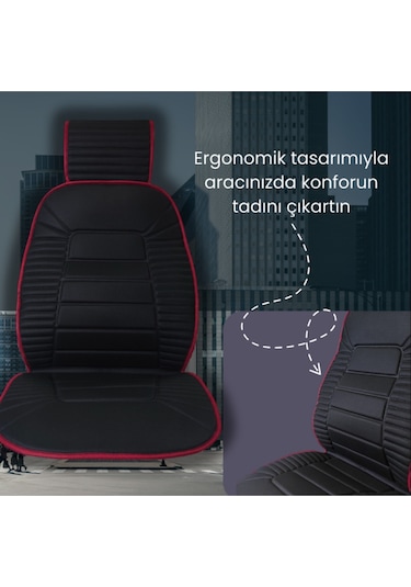 Oto Koltuk Minderi Siyah Kırmızı