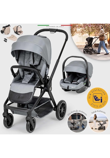 Elele Firenze Travel Sistem Bebek Arabası Gri