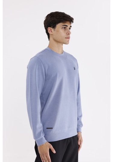 Rowinger Modal Karışımlı Yumuşak Dokulu Rahat Kalıp Esnek Kullanım Sunan Sweatshirt Lightblue