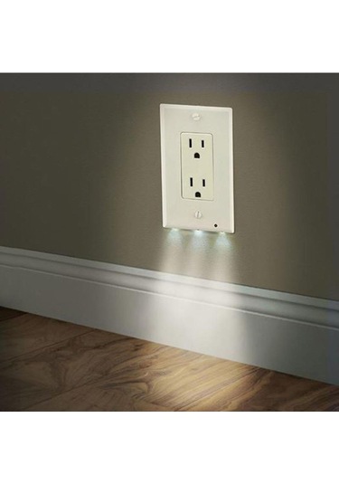 Sones 0.5w 110v Gece Melek Kare Fiş Soket Sensörlü Gece Lambası, Beyaz Işık Mini İnsan Vücudu Hareket İndüksiyon Gece Lambası Diğer