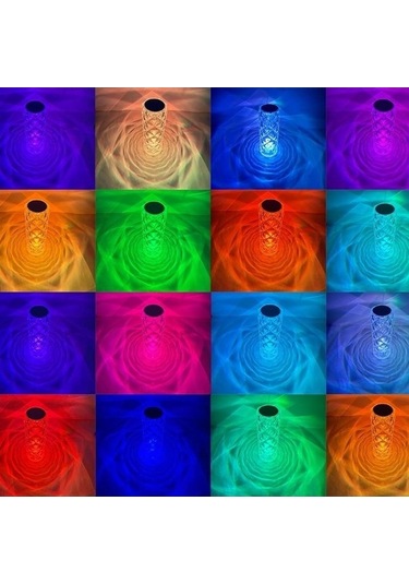 Willowhaven Tatlı 16 Renkli Kristal Masa Gül Işık, Uzaktan Kumanda İle Romantik Elmas Gece Masası Dekor Çok Renkli