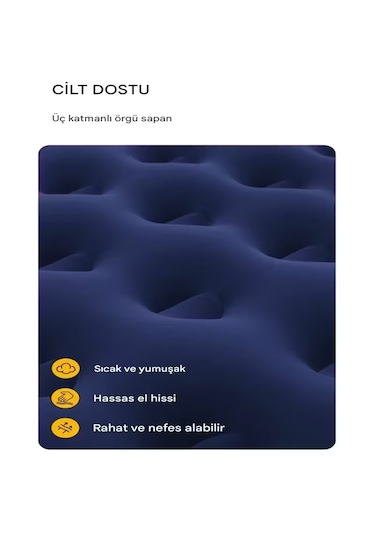 Taşınabilir Şişme Kamp Yatağı Koyu Mavi